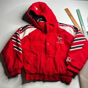 Vintage Starter Louisville Cardinals Puffer Jacket Kids Medium Red 90s NCAA